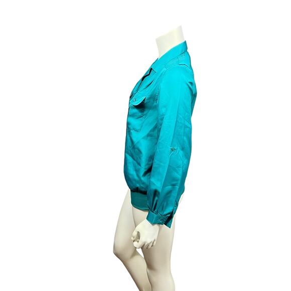 Sheridan Square 80s Green Casual Blouse Top - Size 8, Good Condition - Picture 4 of 10